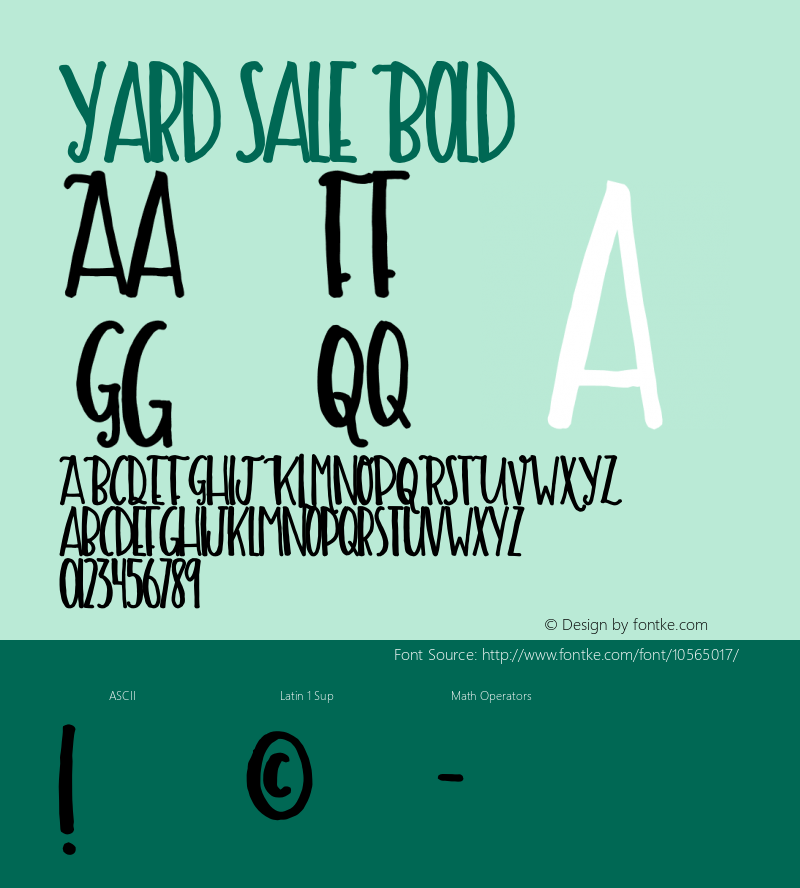 Yard Sale Bold Version 1.00 2014图片样张