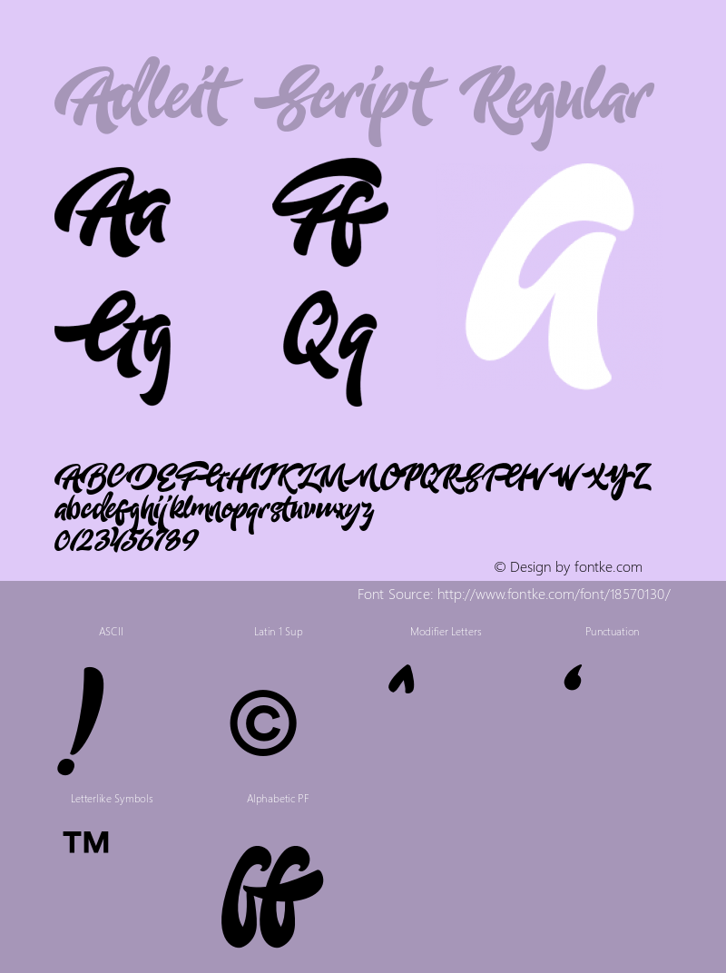 Adleit Script Regular Unknown图片样张