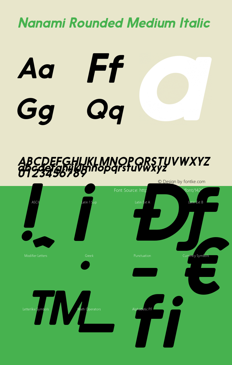 Nanami Rounded Medium Italic Version 1.003;com.myfonts.thinkdust.nanami-rounded.medium-oblique.wfkit2.43NX图片样张