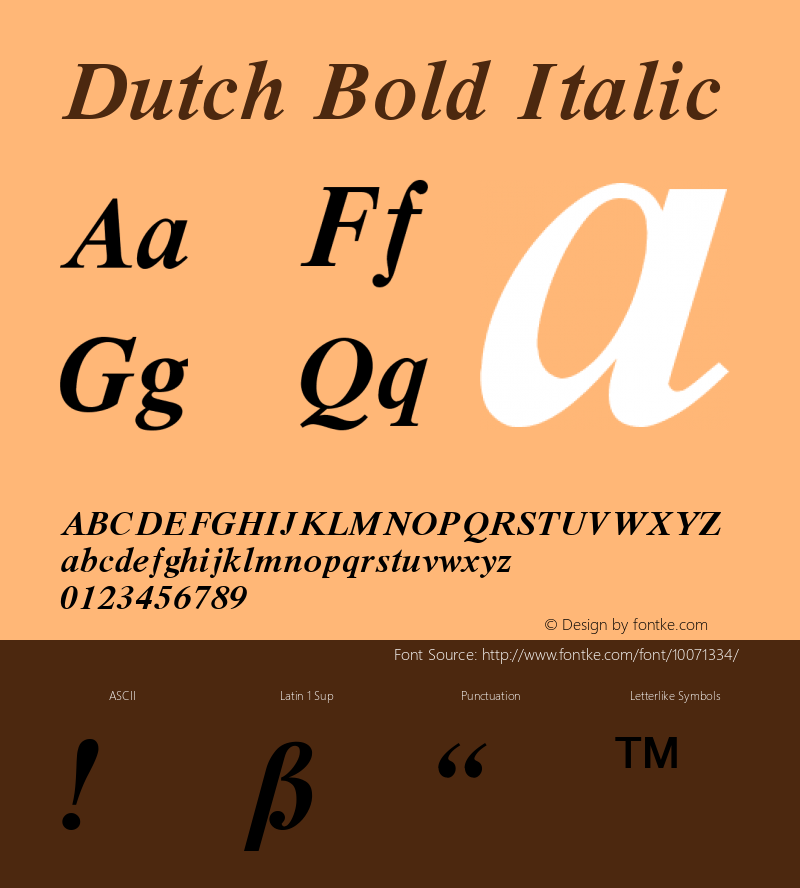 Dutch Bold Italic 001.000图片样张