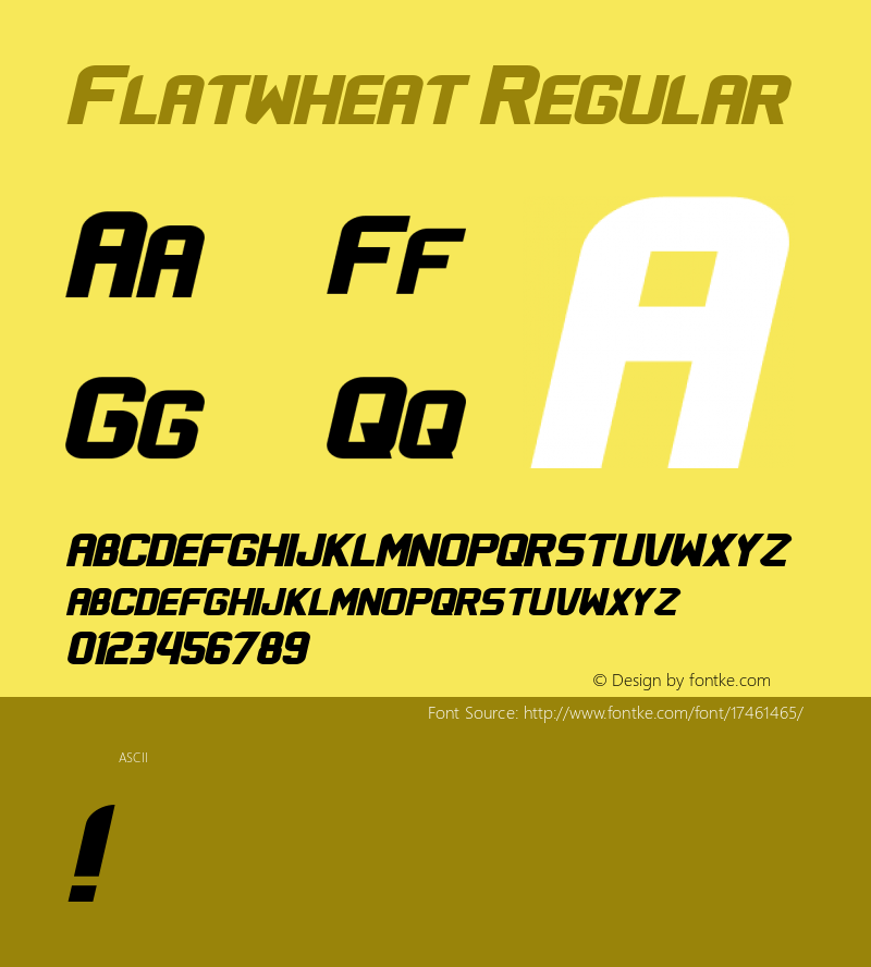 Flatwheat Regular Version 1.000图片样张