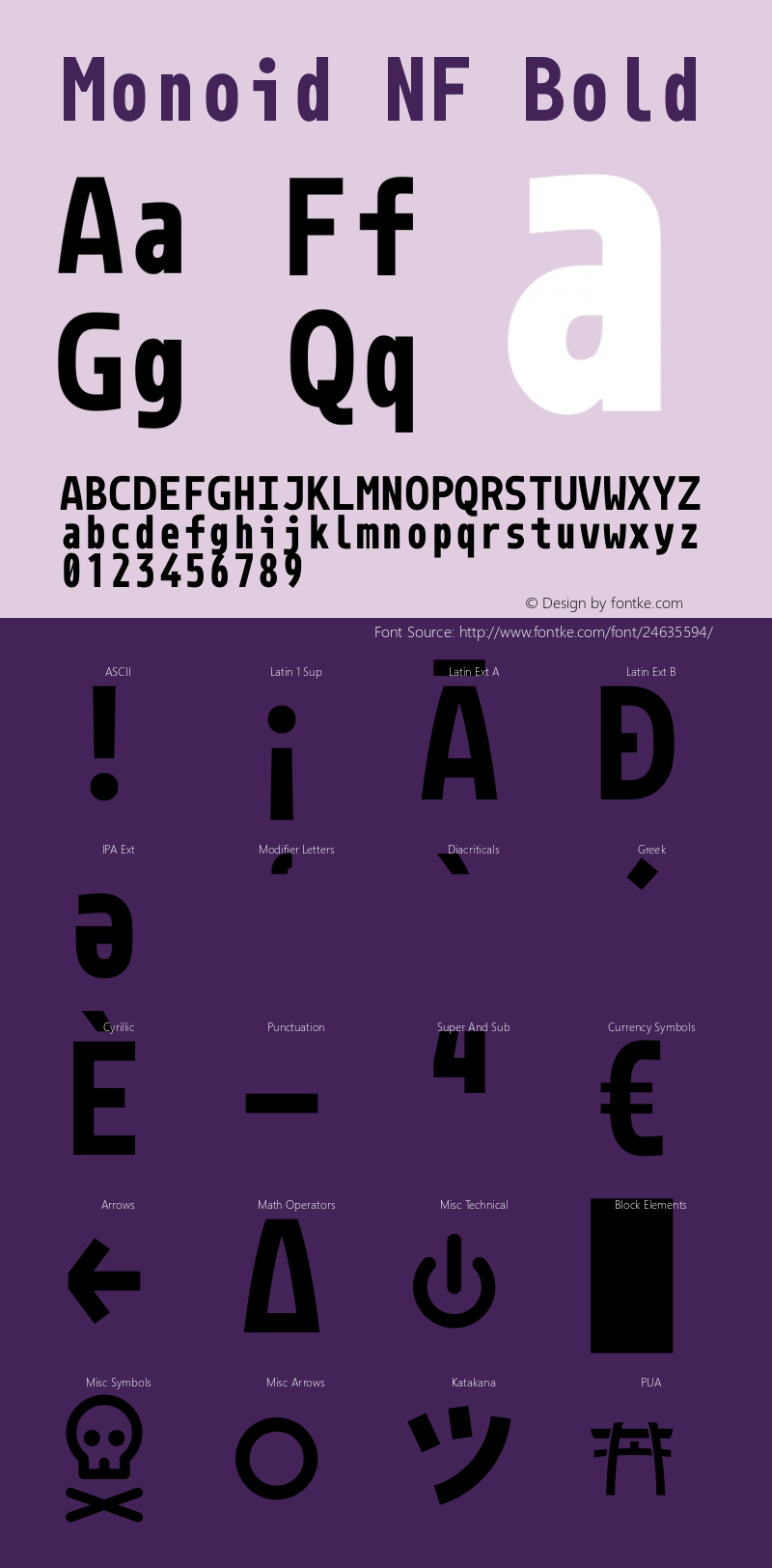 Monoid Bold Nerd Font Complete Mono Windows Compatible Version 0.61;Nerd Fonts 1.2.图片样张