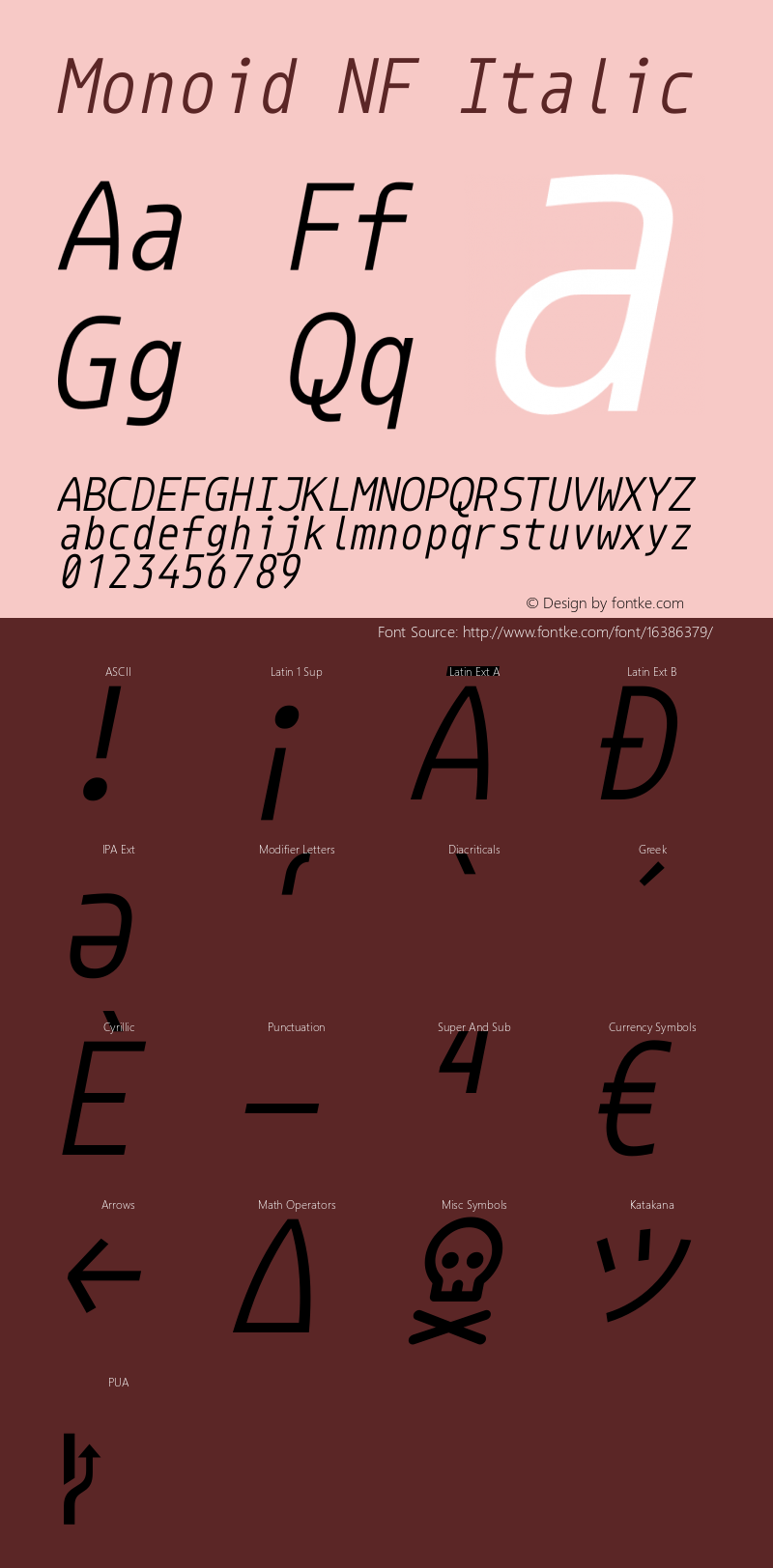 Monoid NF Italic Version 0.61;Nerd Fonts 0.7.图片样张