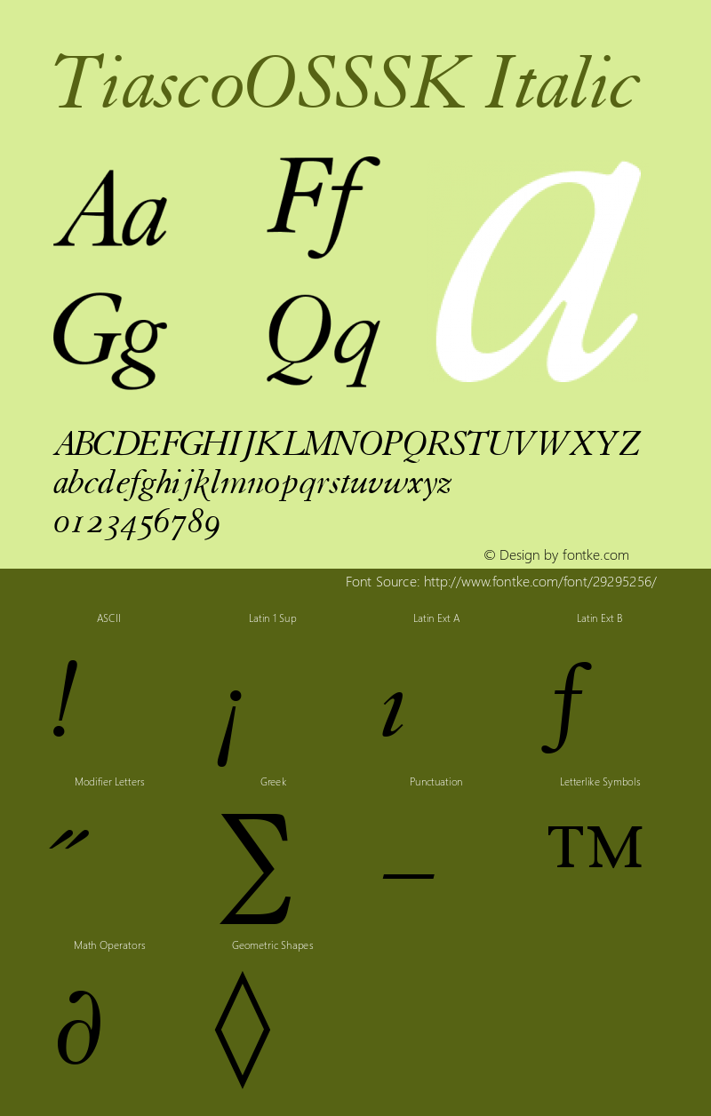 TiascoOSSSK Italic Altsys Metamorphosis:9/15/94图片样张