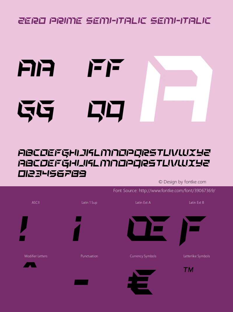 Zero Prime Semi-Italic Version 1.0; 2019图片样张