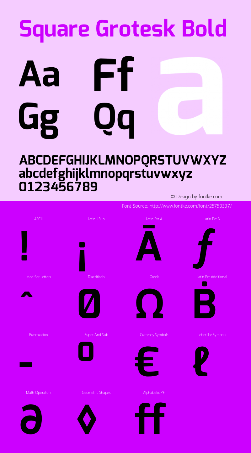 Square Grotesk Bold Version 1.00图片样张