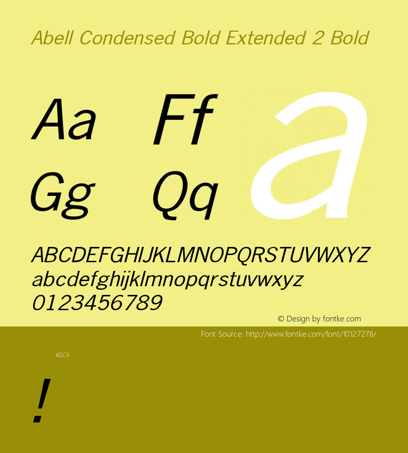 Abell Condensed Bold Extended 2 Bold Unknown图片样张