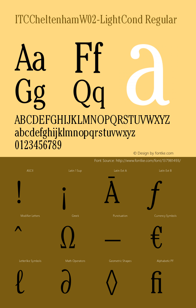 ITC Cheltenham W02 Light Cond Version 1.00图片样张