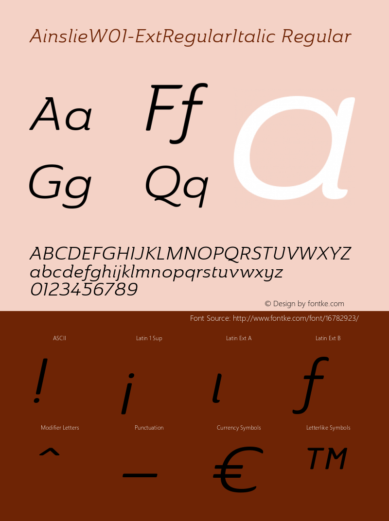 AinslieW01-ExtRegularItalic Regular Version 1.00图片样张