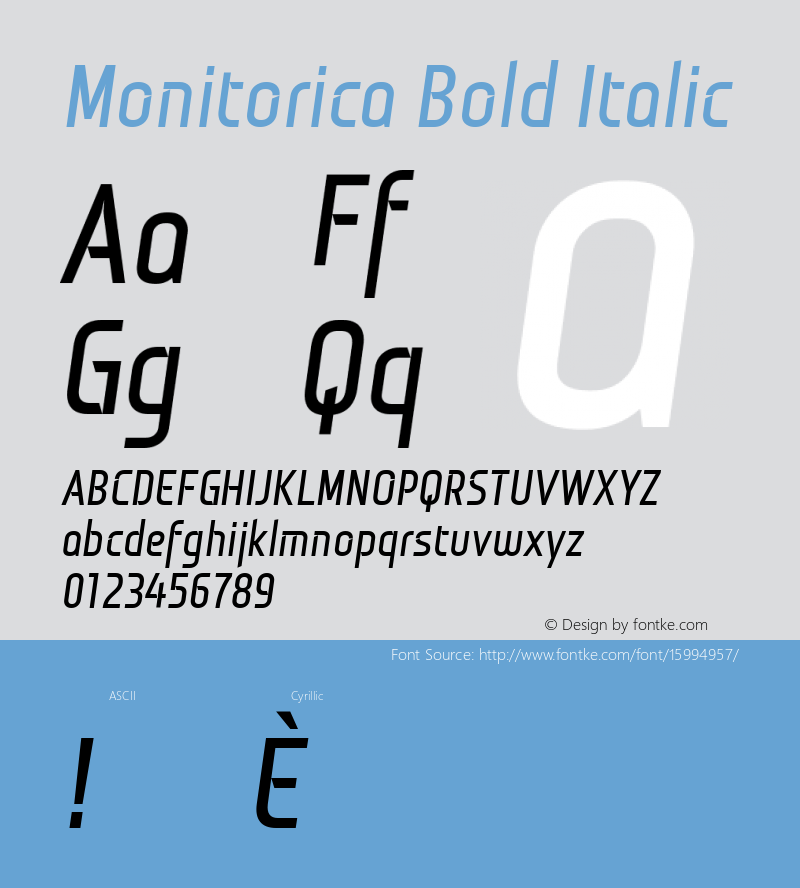 Monitorica Bold Italic 1.2; CC 4.0 BY-ND; ttfautohint (v1.4.1)图片样张