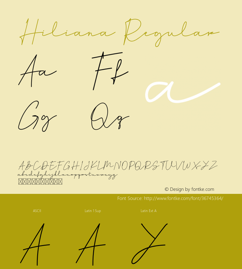 Hiliana Version 1.003;Fontself Maker 3.3.0图片样张