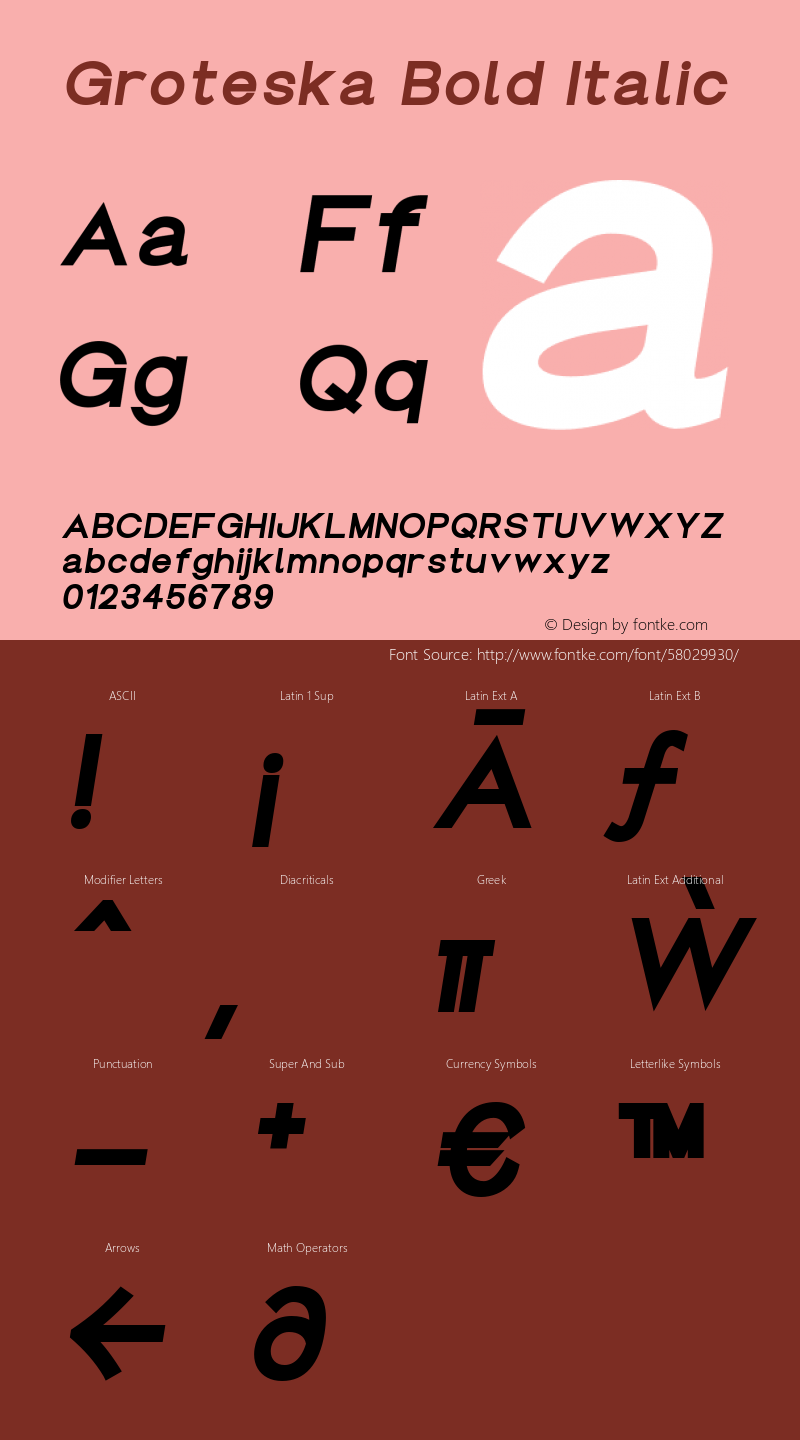 Groteska Bold Italic Version 1.000图片样张