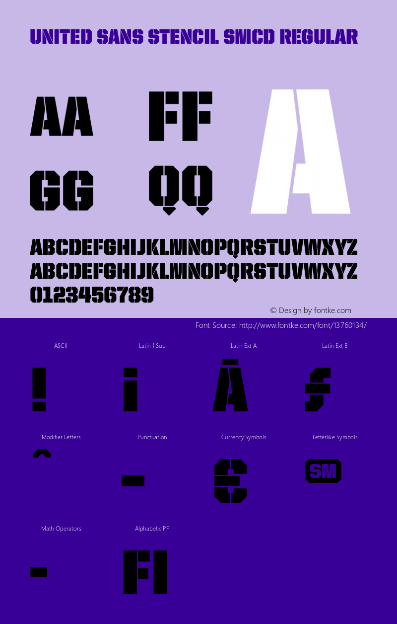 United Sans Stencil SmCd Regular Version 001.002图片样张