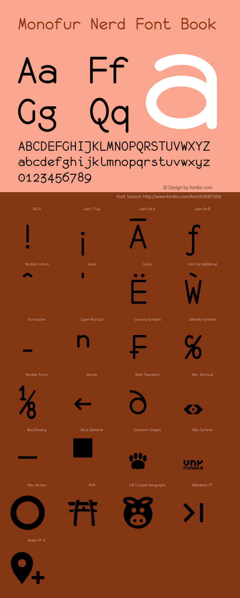 monofur Nerd Font Complete 1.0 2000-03-28图片样张