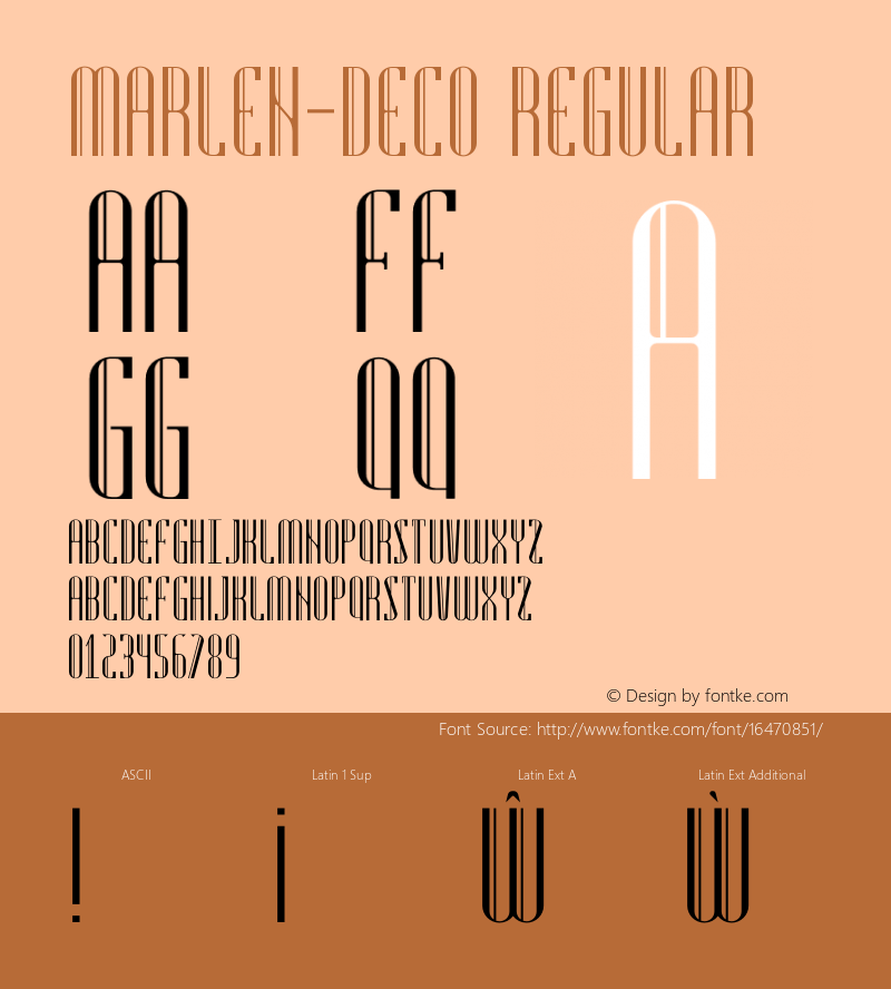 Marlen-Deco Regular Version 1.000;PS 001.000;hotconv 1.0.88;makeotf.lib2.5.64775图片样张