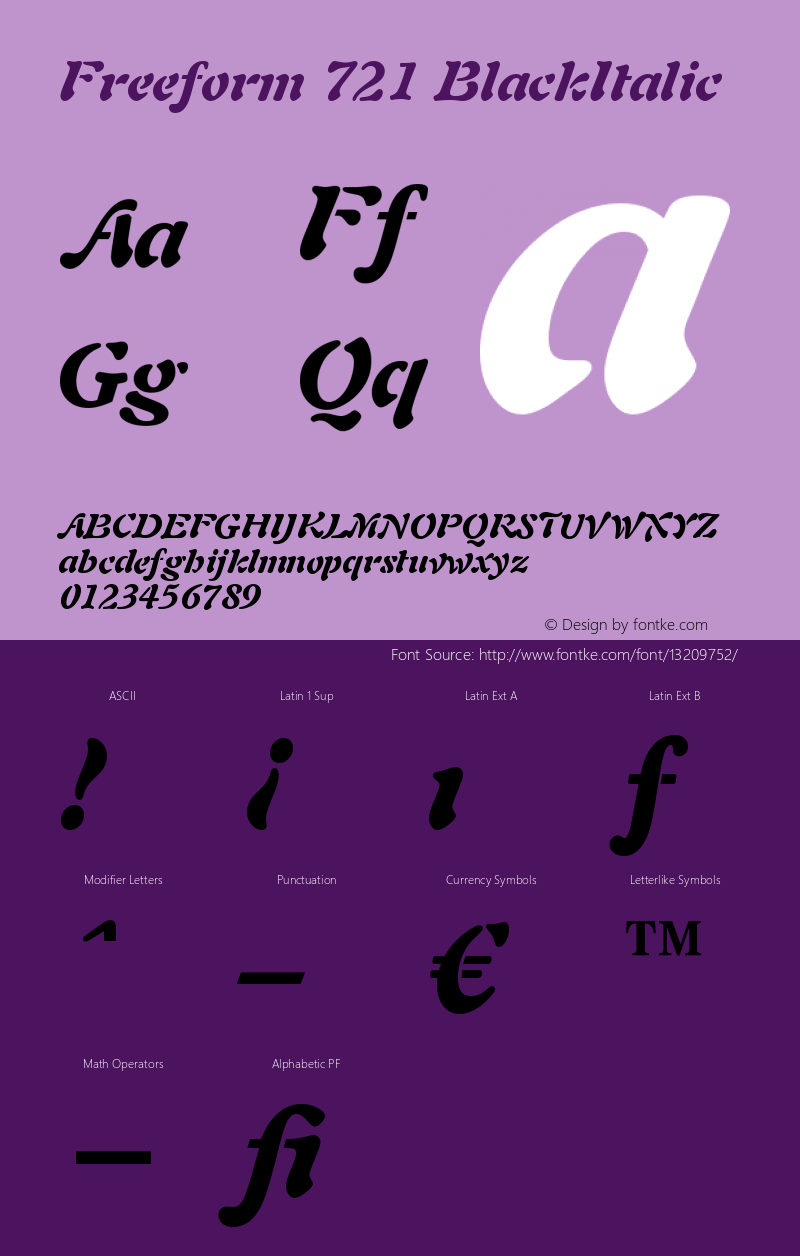 Freeform 721 BlackItalic Version 003.001图片样张