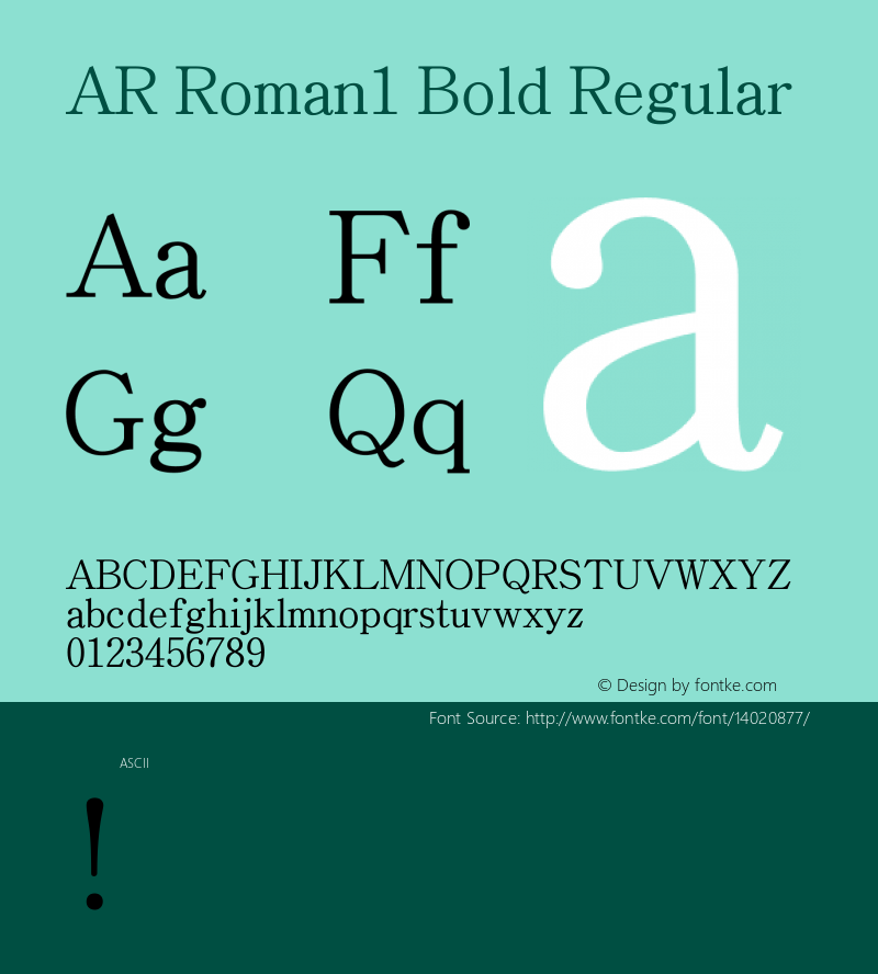 AR Roman1 Bold Regular Version 2.10图片样张