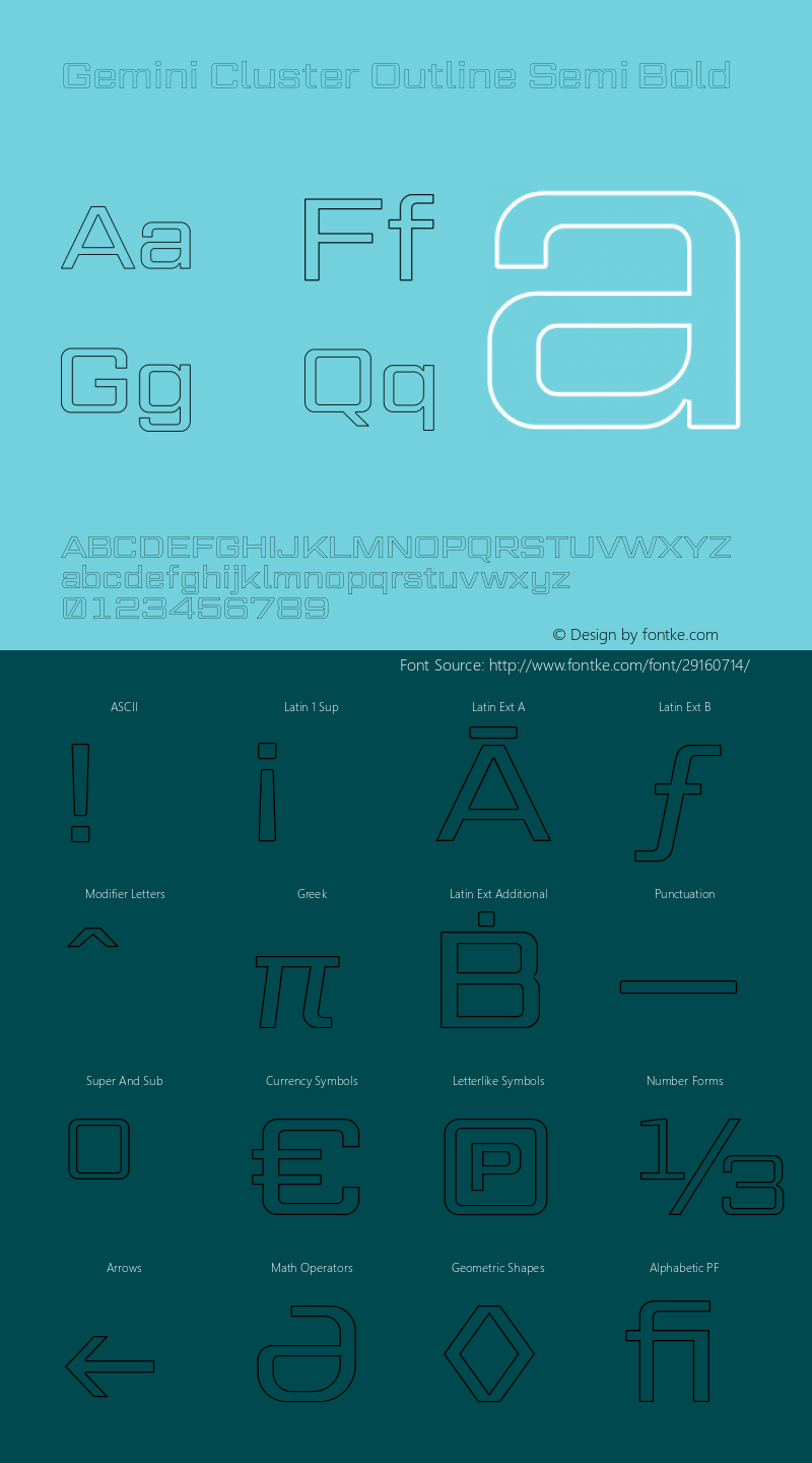 Gemini Cluster Outline Semi Bold Version 1.000图片样张