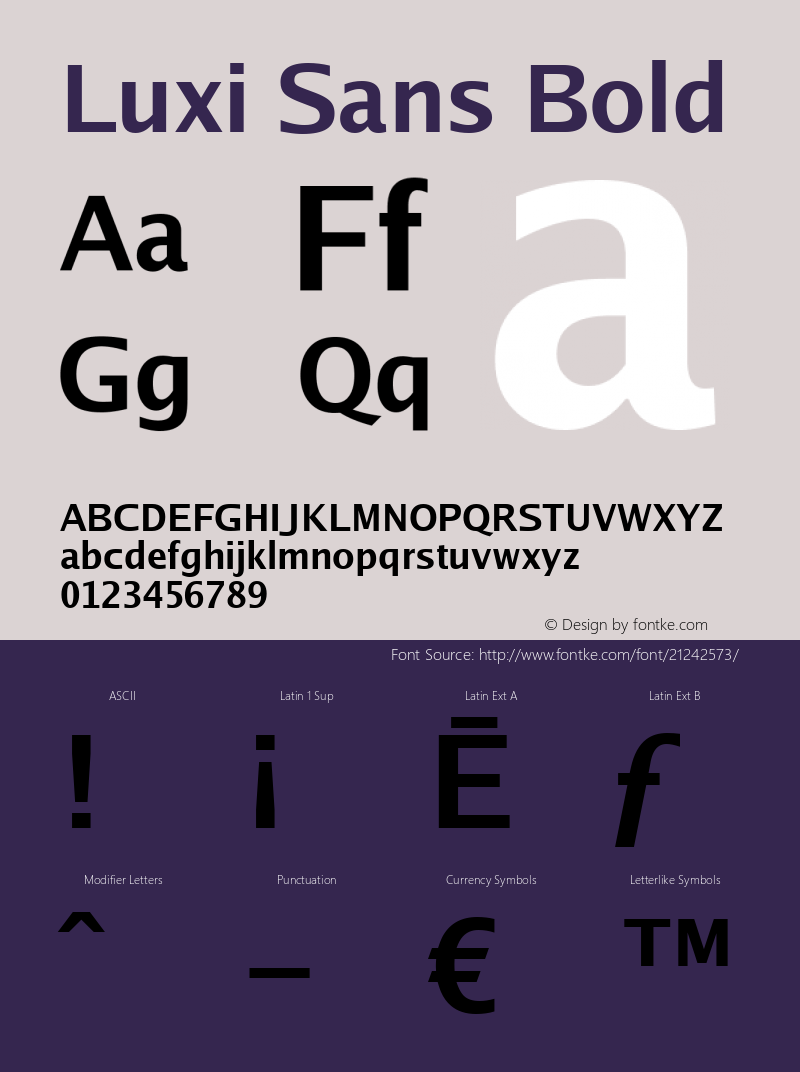 Luxi Sans Bold 1.2 : October 12, 2001图片样张