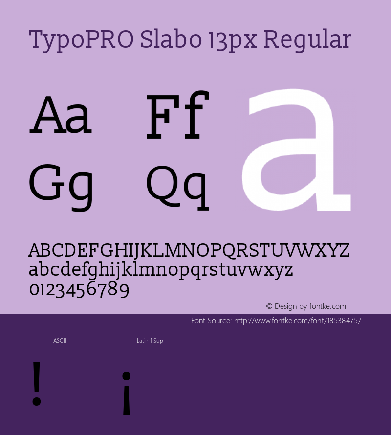 TypoPRO Slabo 13px Regular Version 1.02 Build 005a图片样张
