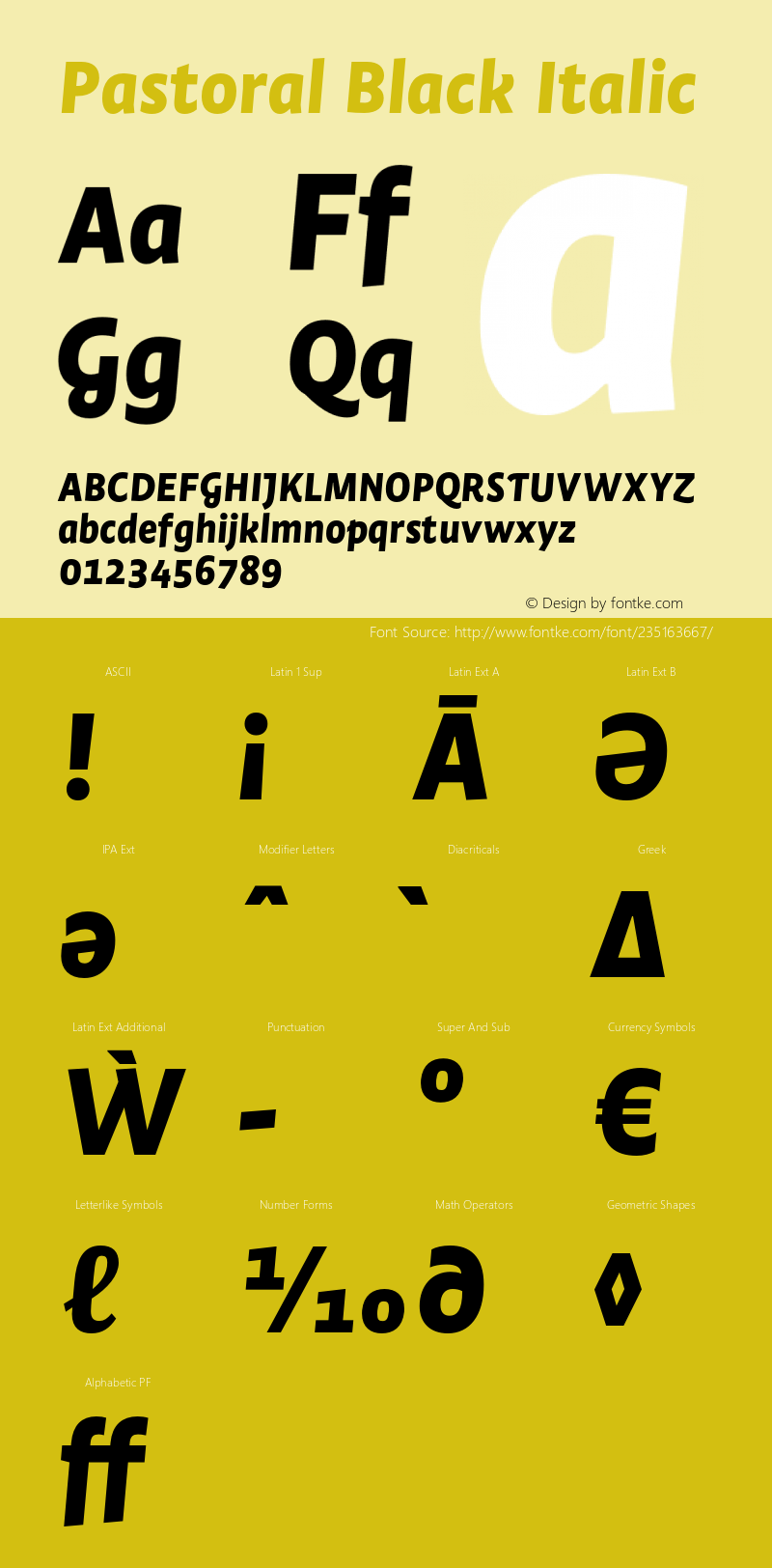 Pastoral Black Italic Version 1.00图片样张