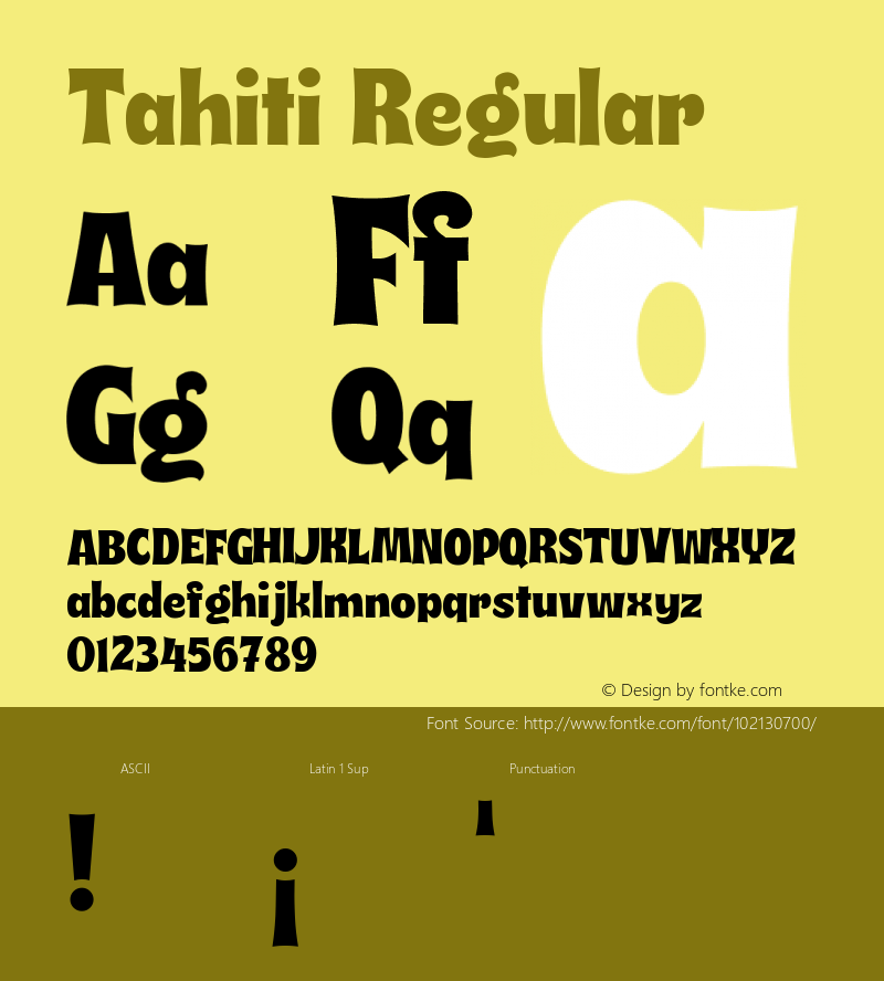 Tahiti Version 1.00;May 2, 2020;FontCreator 12.0.0.2555 64-bit图片样张