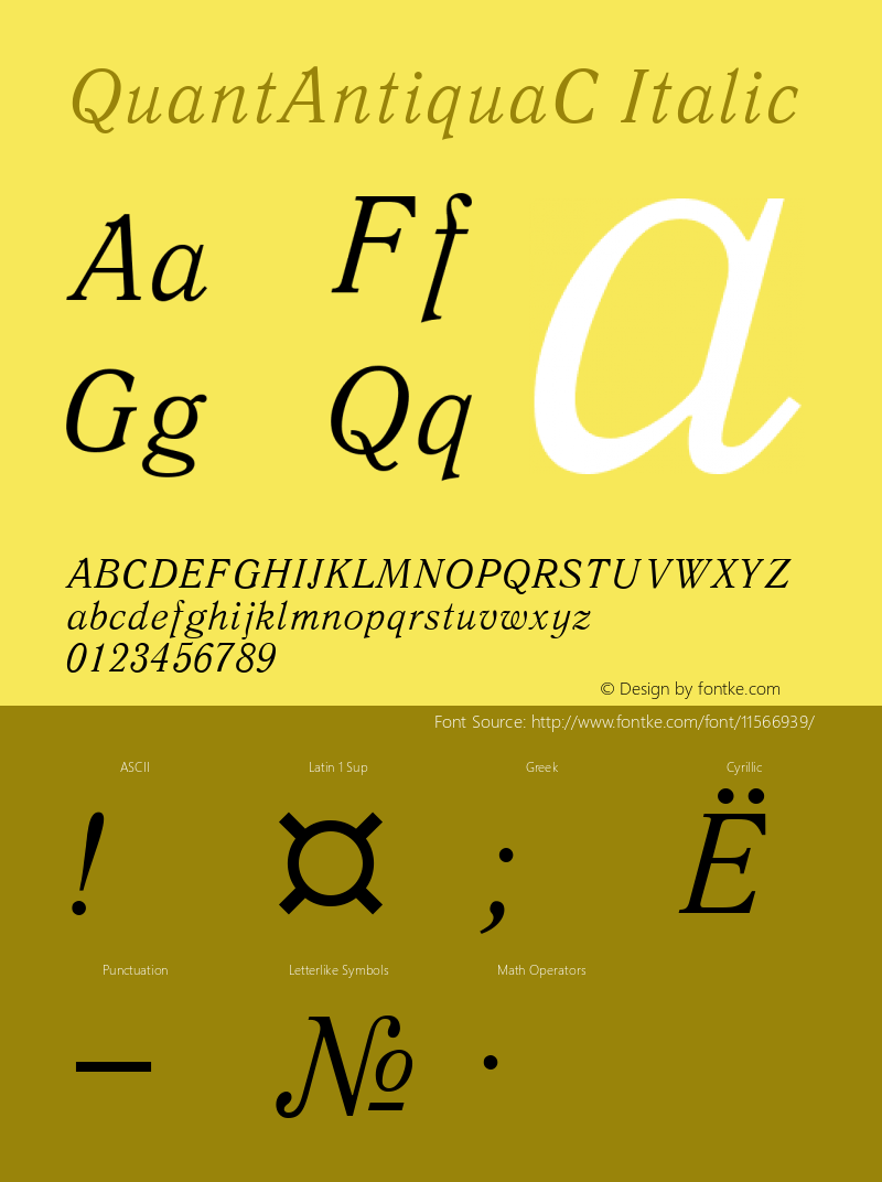 QuantAntiquaC Italic Version 001.000图片样张