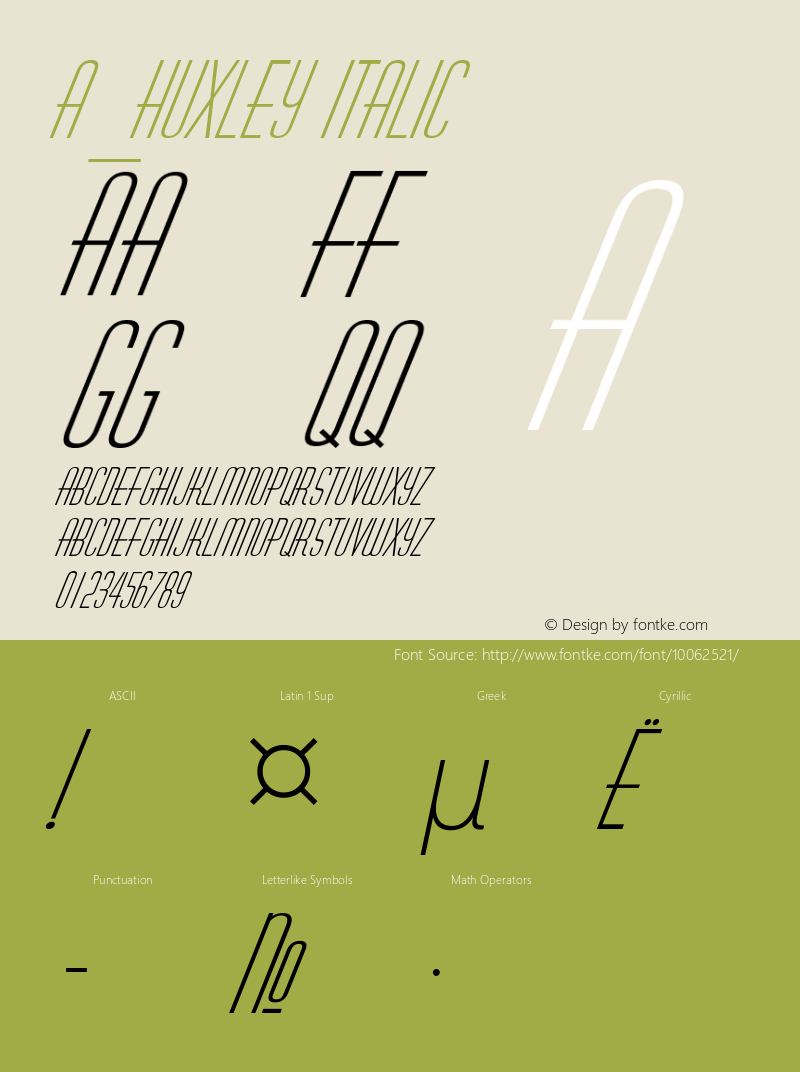 a_Huxley Italic Macromedia Fontographer 4.1 21.08.97图片样张