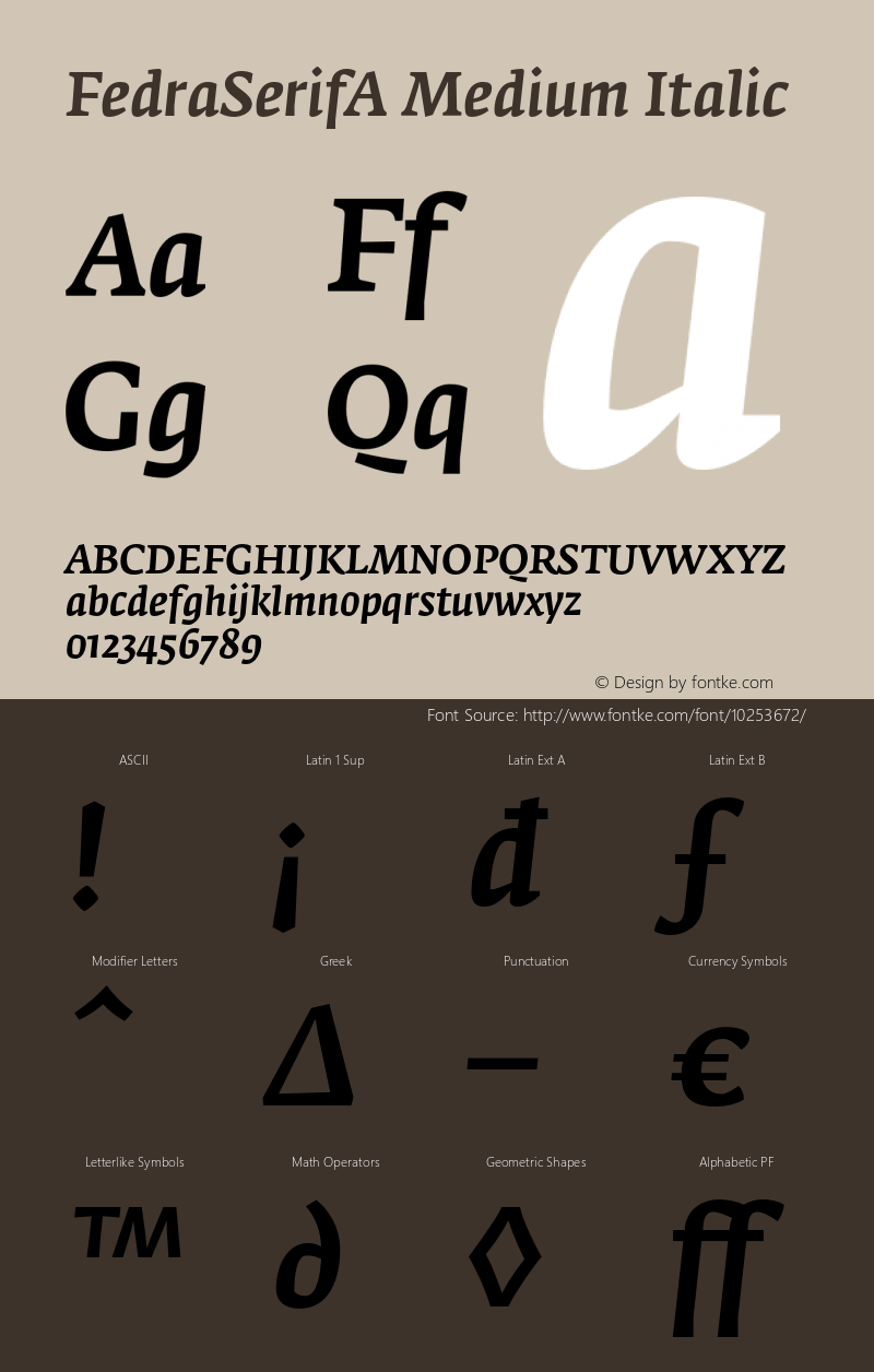 FedraSerifA Medium Italic 001.000图片样张