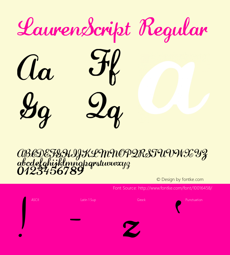 LaurenScript Regular Altsys Fontographer 3.5  10/1/92图片样张