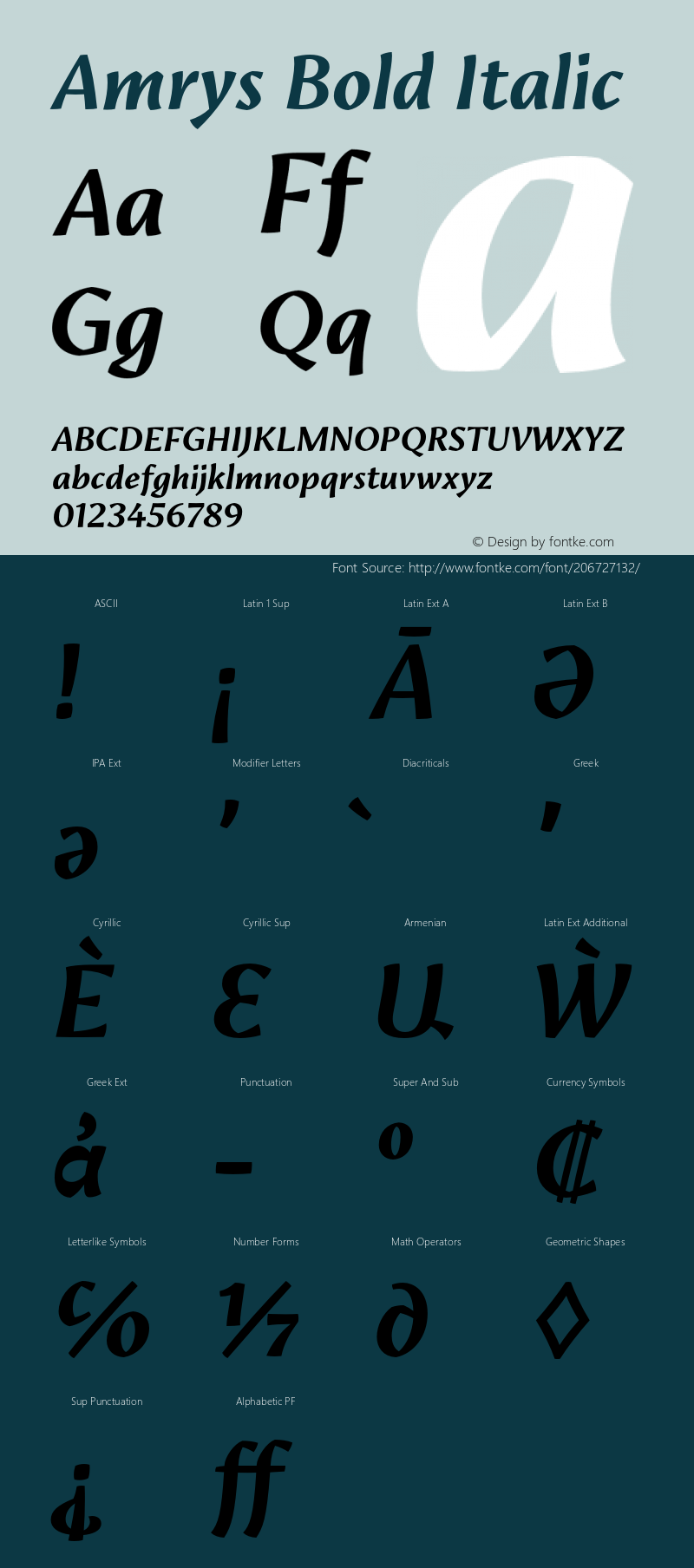 Amrys Bold Italic Version 1.10图片样张