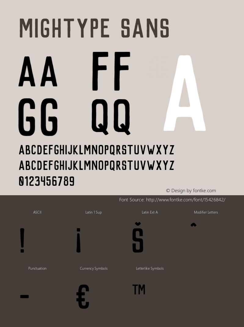 Mightype Sans Version 1.000;PS 001.001;hotconv 1.0.56图片样张