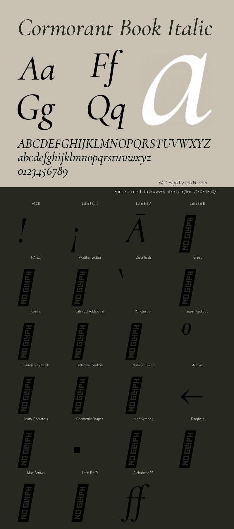 Cormorant Book Italic Version 2.002图片样张