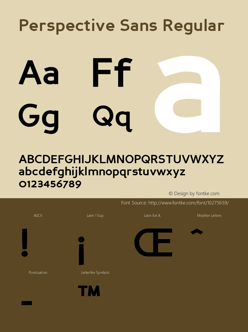 Perspective Sans Regular Altsys Fontographer 4.0 18/1/2001图片样张