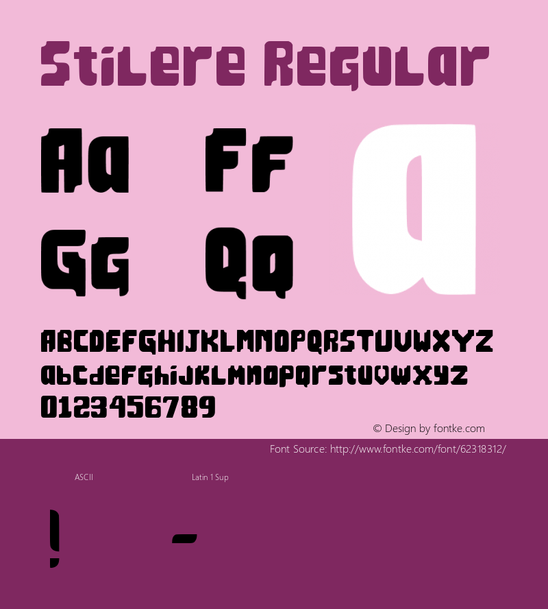 Stilere Version 1.00;April 9, 2020;FontCreator 12.0.0.2563 64-bit图片样张