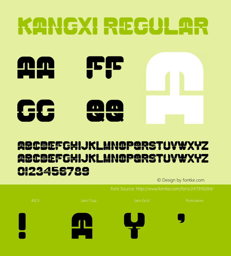 KANGXI Version 1.001;Fontself Maker 3.5.7图片样张