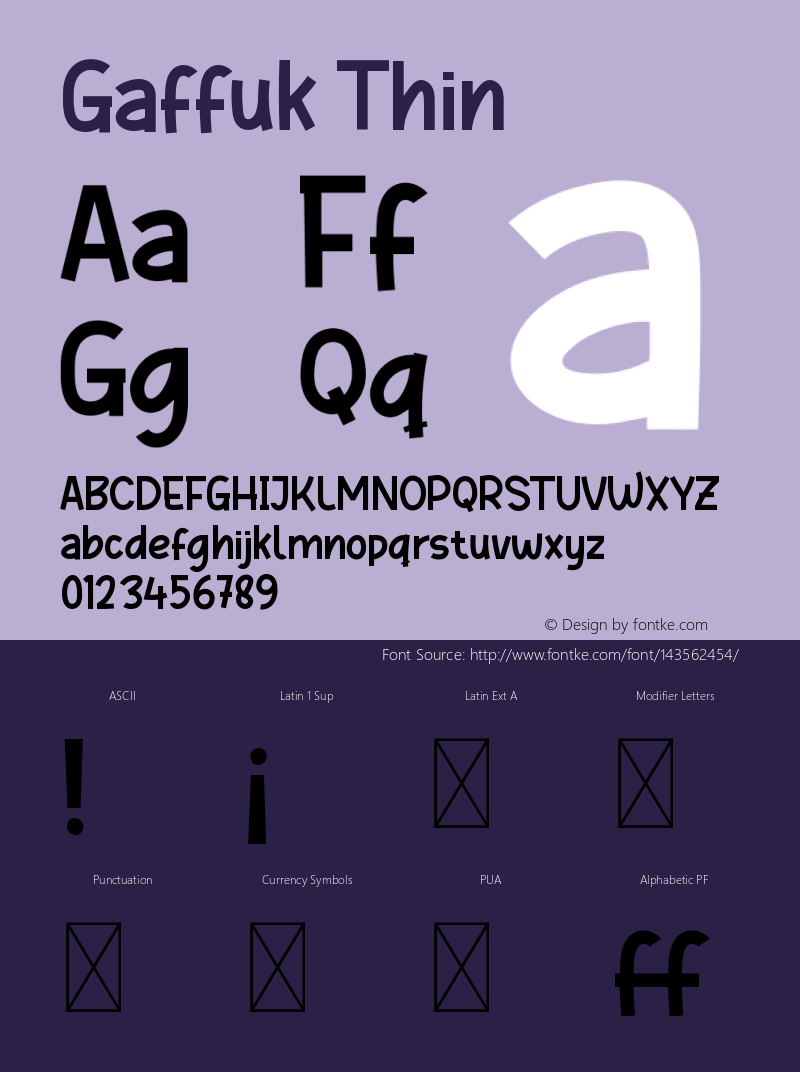 Gaffuk Thin Version 1.002;Fontself Maker 3.5.4图片样张