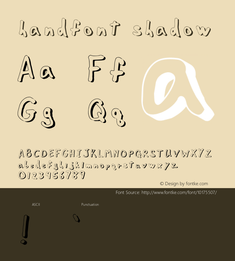 handfont shadow Version 001.000图片样张