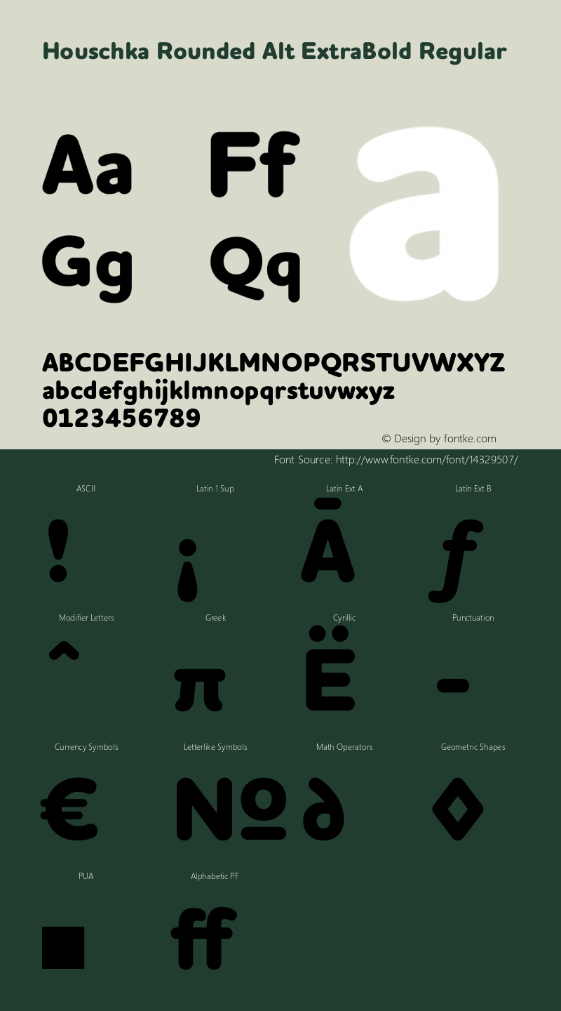 Houschka Rounded Alt ExtraBold Regular 001.000; Fonts for Free; vk.com/fontsforfree图片样张