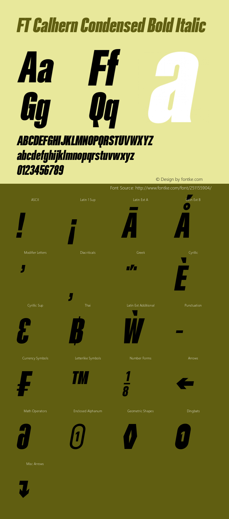 FT Calhern Condensed Bold Italic Version 1.001;Glyphs 3.1.2 (3151)图片样张