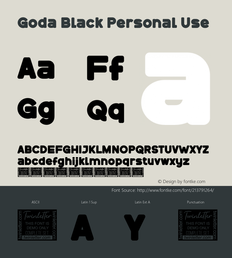 Goda Black Personal Use Version 1.002;Fontself Maker 3.5.4图片样张