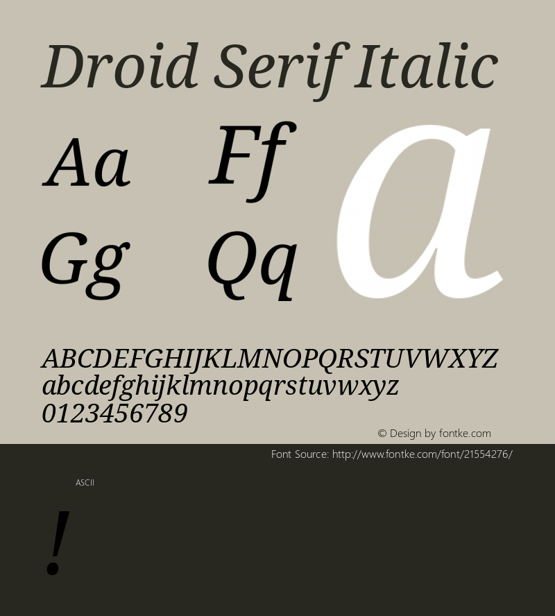 Droid Serif Italic 图片样张