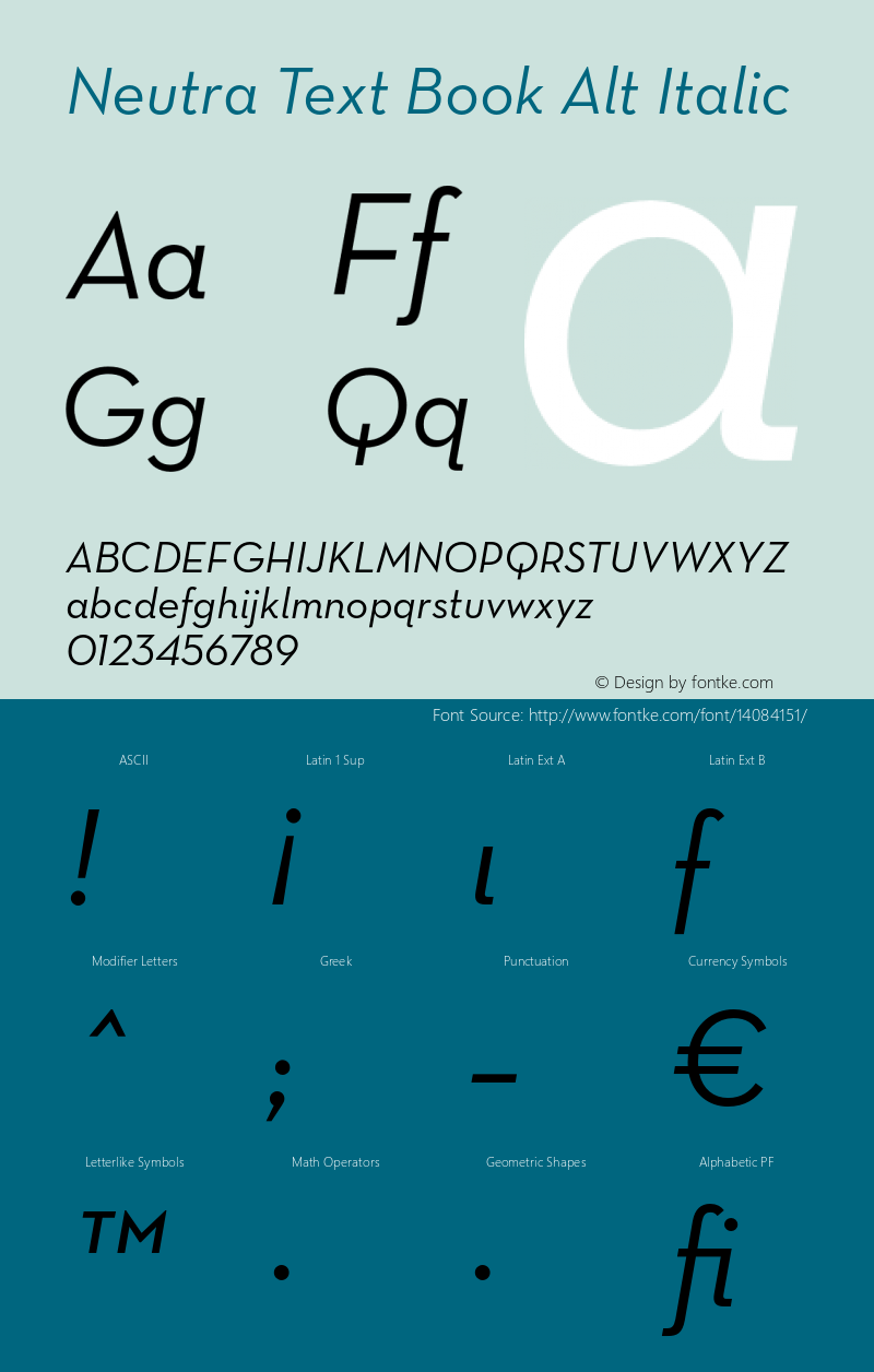 Neutra Text Book Alt Italic OTF 1.000;PS 001.000;Core 1.0.29图片样张