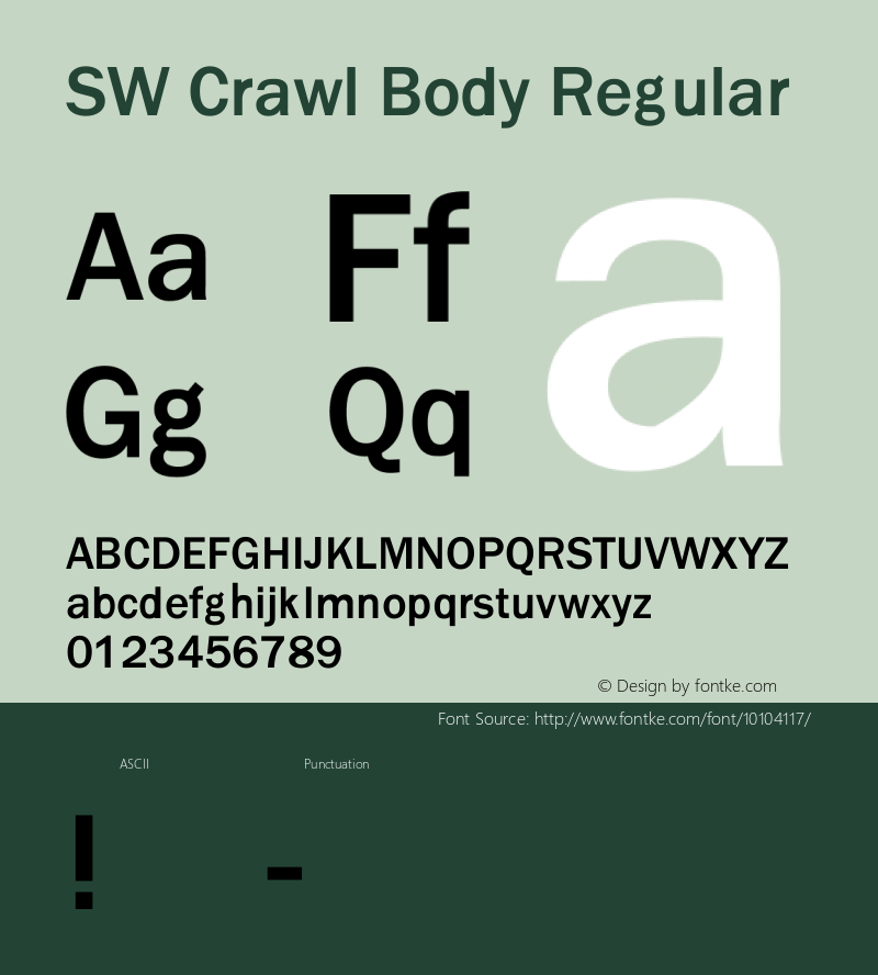 SW Crawl Body Regular Version 1.00; April 27, 2002图片样张