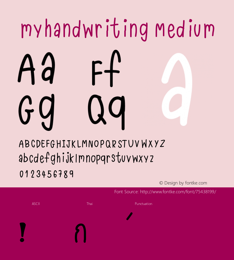 myhandwriting Version 001.000图片样张