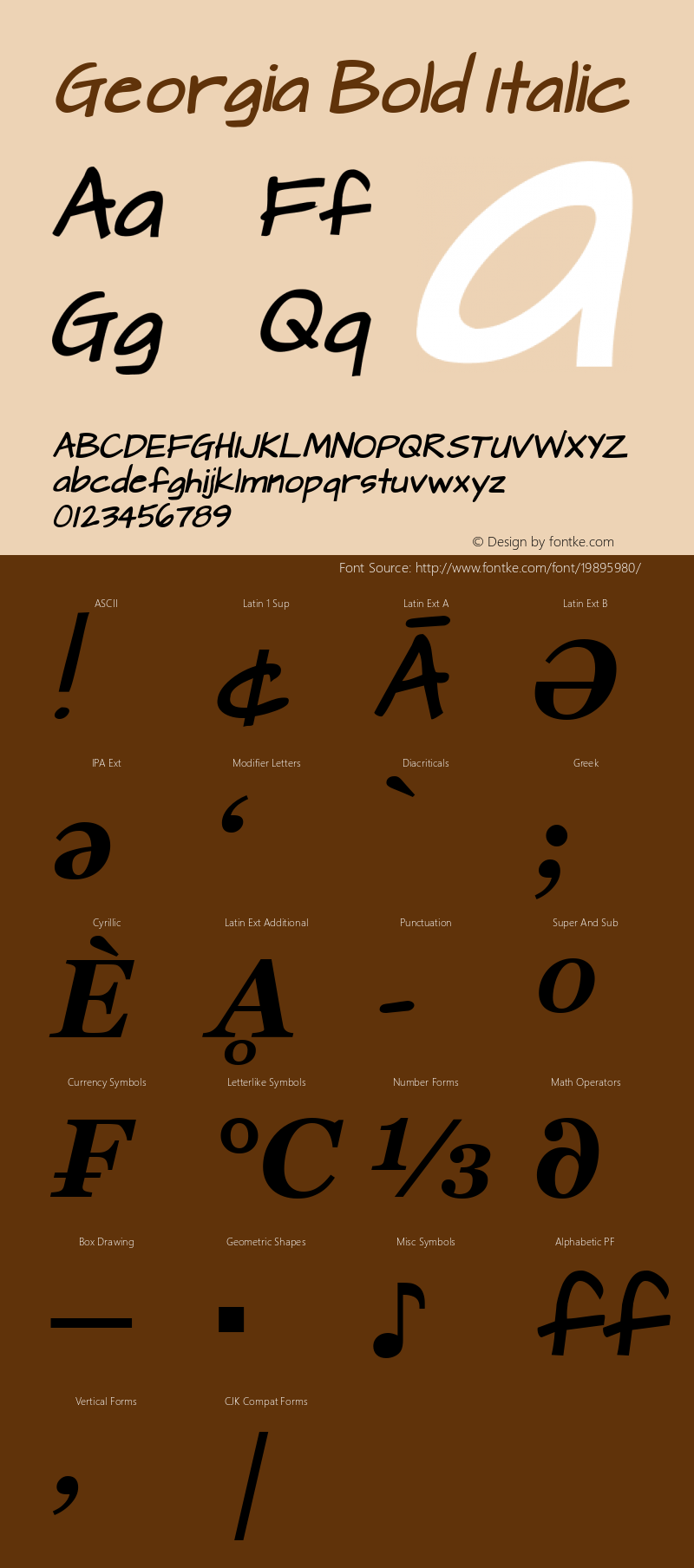 Georgia Bold Italic Version 5.00x-4图片样张