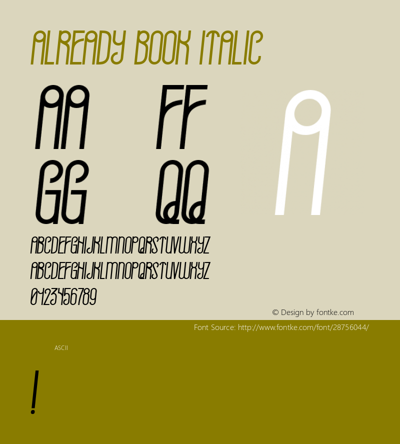 Already Book Italic Version 1.000图片样张