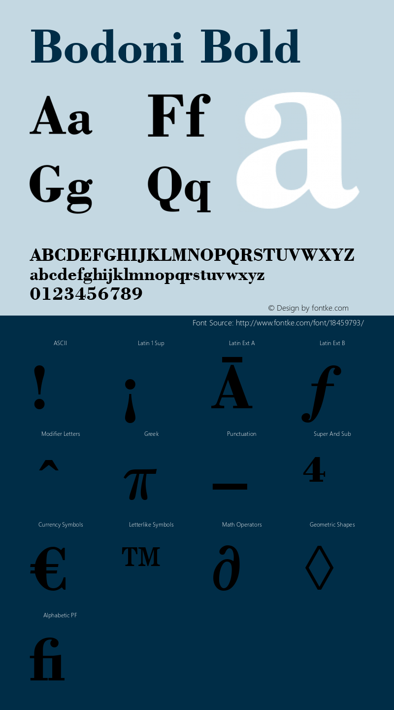 Bodoni Bold Version 1.3 (Hewlett-Packard)图片样张