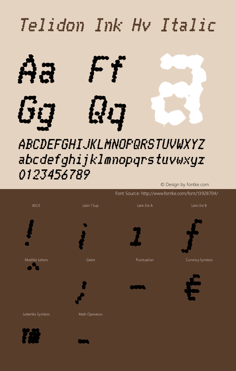 Telidon Ink Hv Italic Version 2.01 2003图片样张