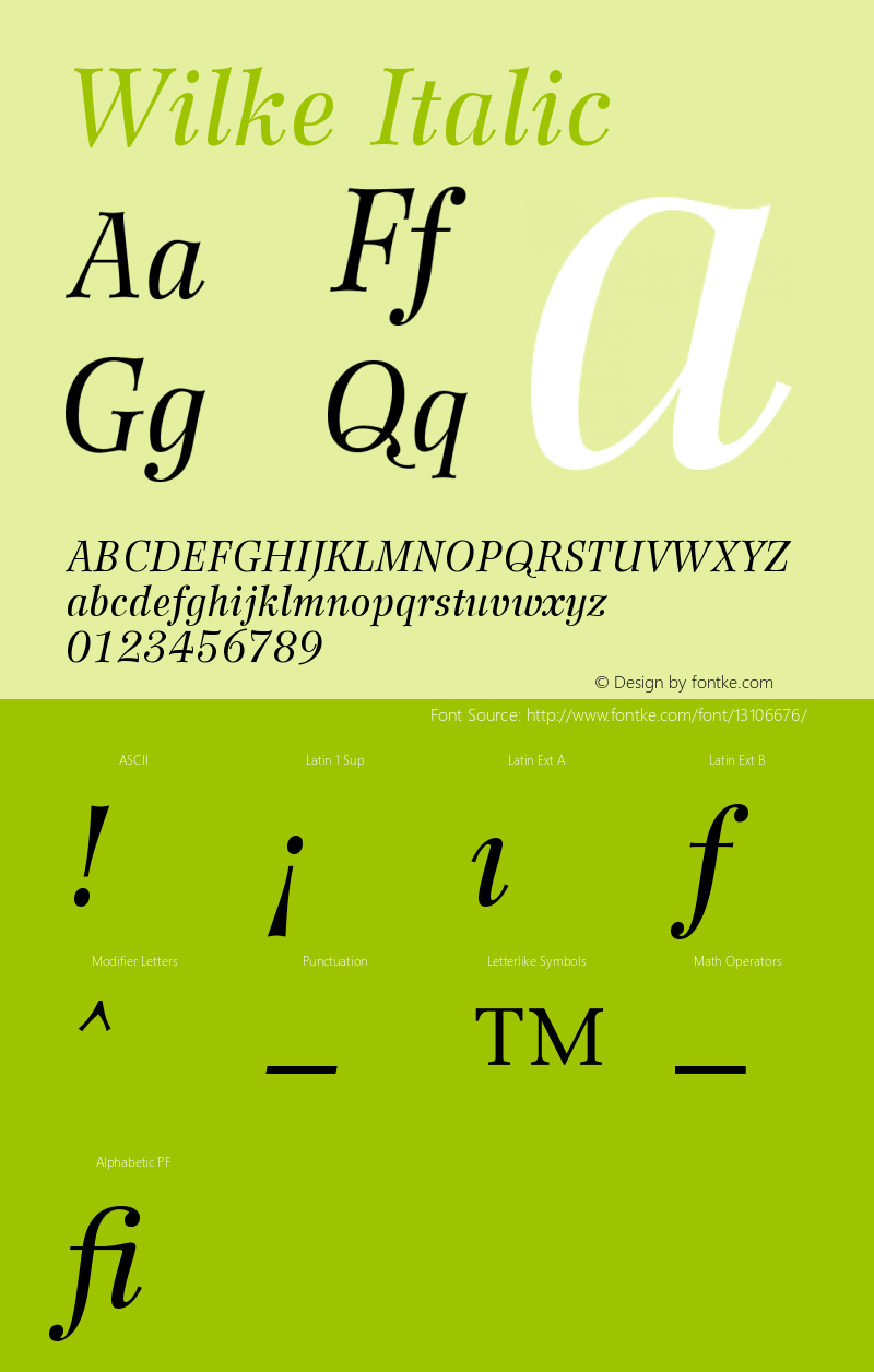 Wilke Italic Version 001.000图片样张